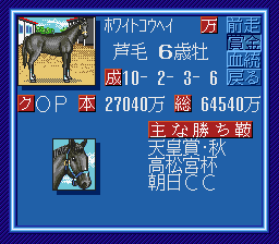 方位774 ウイニングポスト Sfc 初年度にnhを種牡馬入りさせる